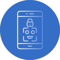 Facial Recognition Gradient Line Circle Icon vector