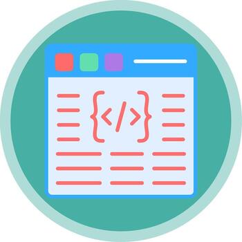 Coding Flat Multi Circle Icon vector