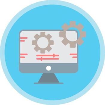 configuración plano multi circulo icono vector