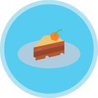 Piece Of Cake Flat Multi Circle Icon vector