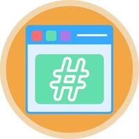 Hashtag Flat Multi Circle Icon vector