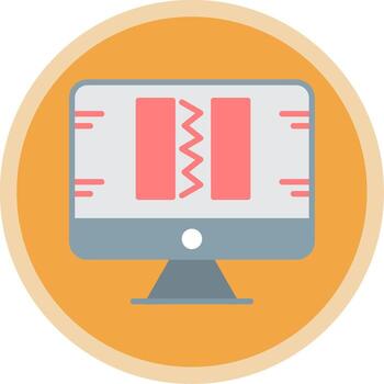 Broken Code Flat Multi Circle Icon vector