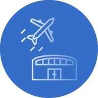 aeropuerto degradado línea circulo icono vector