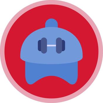 Captain Cap Flat Multi Circle Icon vector