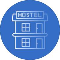 Hostal degradado línea circulo icono vector