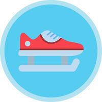 Skate Shoes Flat Multi Circle Icon vector