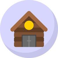 Cabin Gradient Line Circle Icon vector