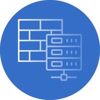 Firewall Gradient Line Circle Icon vector