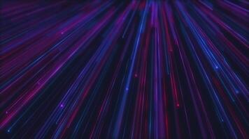 A high speed stream of neon red and blue digital fiber optic light beam data nodes. Communications and connections concept. Full HD and looping technology motion background animation. video