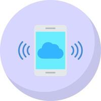 Mobile Cloud Gradient Line Circle Icon vector