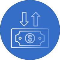 Dollar Bill Gradient Line Circle Icon vector