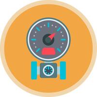 Pressure Gauge Flat Multi Circle Icon vector