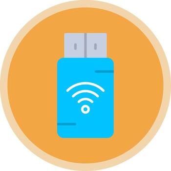 Pendrive Flat Multi Circle Icon vector