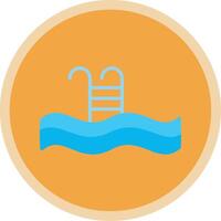 Swimming Pool Flat Multi Circle Icon vector