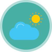 Cloud Flat Multi Circle Icon vector