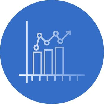Bar Chart Gradient Line Circle Icon vector