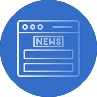 News Feed Gradient Line Circle Icon vector