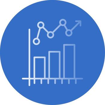 Statistical Chart Gradient Line Circle Icon vector