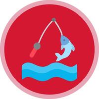 Fishing Flat Multi Circle Icon vector