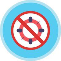 prohibido firmar plano multi circulo icono vector