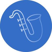 Sax Gradient Line Circle Icon vector