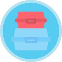 Food Container Flat Multi Circle Icon vector