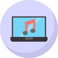 Music Gradient Line Circle Icon vector