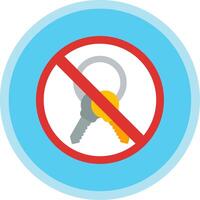 Prohibited Sign Flat Multi Circle Icon vector