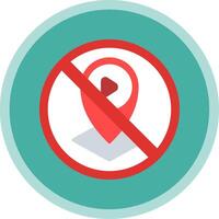 Prohibited Sign Flat Multi Circle Icon vector