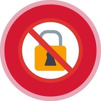 Prohibited Sign Flat Multi Circle Icon vector