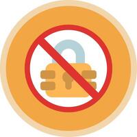 Prohibited Sign Flat Multi Circle Icon vector