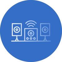 Audio System Gradient Line Circle Icon vector