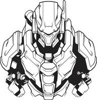 Future Fusion Cyborg Line Art Mechanical Marvel Futuristic Cyborg Coloring Page vector