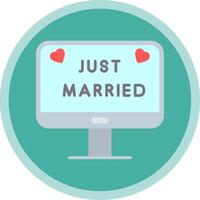 Just Married Flat Multi Circle Icon vector