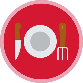 tenedor plano multi circulo icono vector