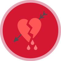 Broken Heart Flat Multi Circle Icon vector