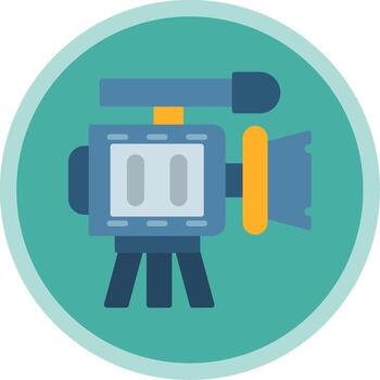 cámara plano multi circulo icono vector