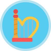 Harp Flat Multi Circle Icon vector