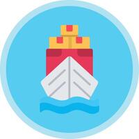 Yacht Flat Multi Circle Icon vector