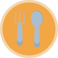 Spoon And Fork Flat Multi Circle Icon vector