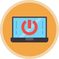 Start Button Flat Multi Circle Icon vector