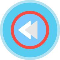 Backward Flat Multi Circle Icon vector
