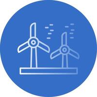 Wind Turbine Gradient Line Circle Icon vector