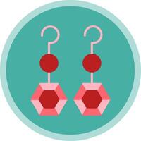 Earrings Flat Multi Circle Icon vector