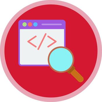 Code Review Flat Multi Circle Icon vector