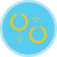 Hoop Earrings Flat Multi Circle Icon vector