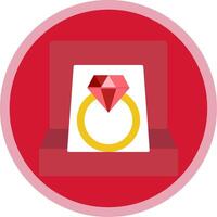 Diamond Ring Flat Multi Circle Icon vector