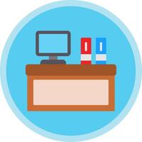 Desk Flat Multi Circle Icon vector