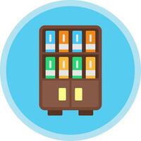 Bookshelf Flat Multi Circle Icon vector