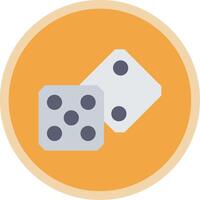 Dice Flat Multi Circle Icon vector